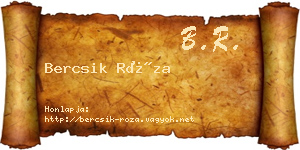 Bercsik Róza névjegykártya